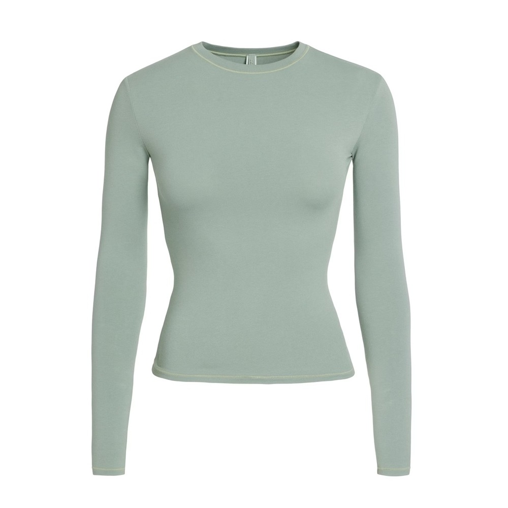 SKIMS Cotton Jersey Long Sleeve in Mist Size S